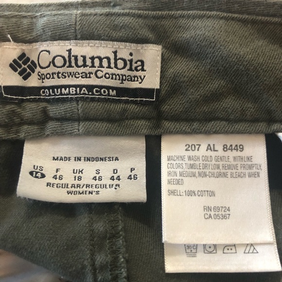 Columbia Women's Size 14 Regular Everyday Chino Pants Peatmoss Green 100% Cotton - Picture 6 of 7